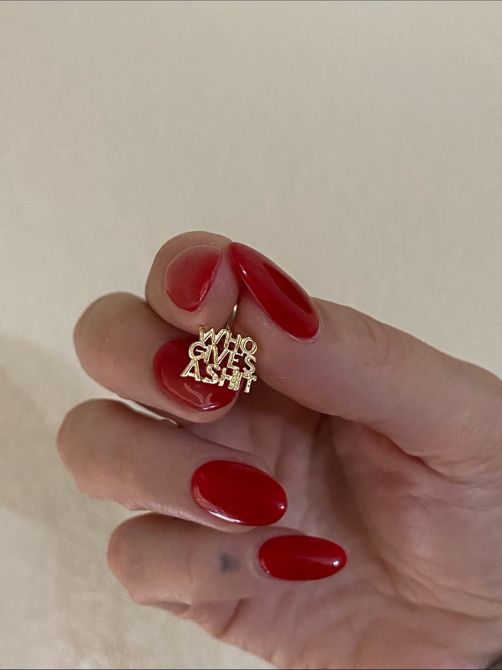 14K Gold 'Who Gives A Shit' Vintage Pendant